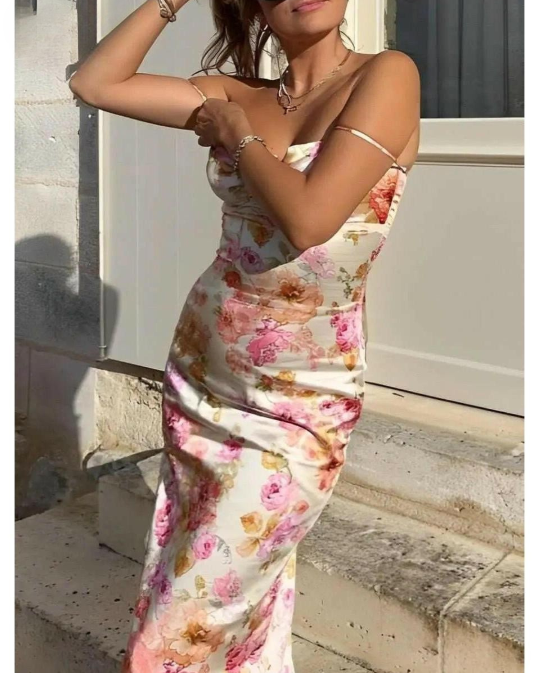 Lucy | Floral Satin Maxi Dress