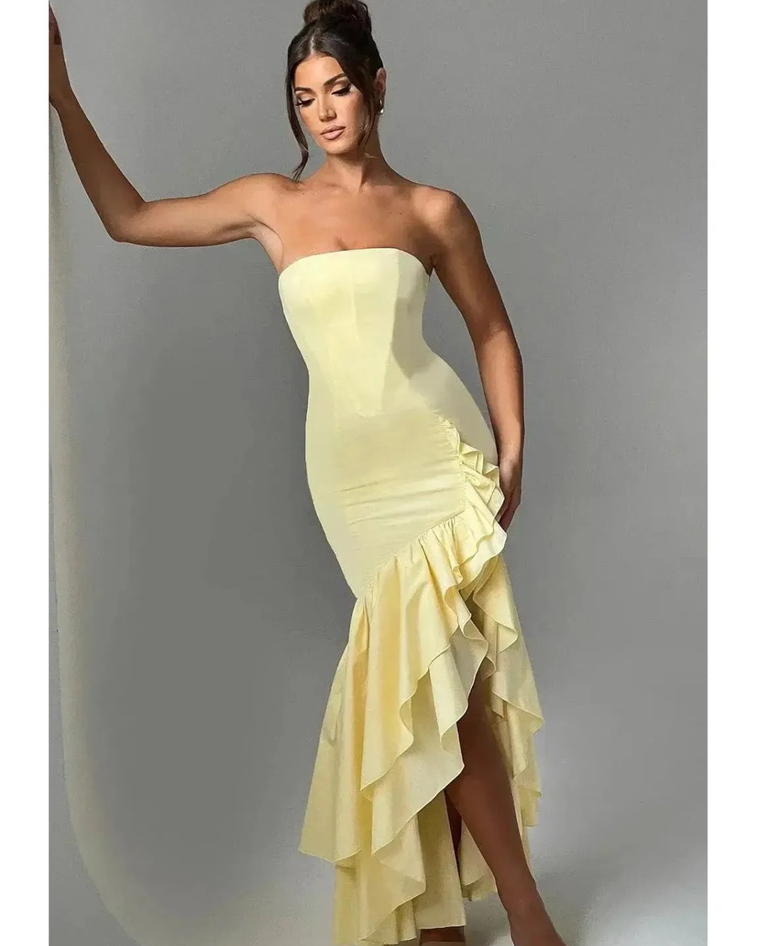 Riviera | Sleeveless Slit Ruffle Maxi Dress