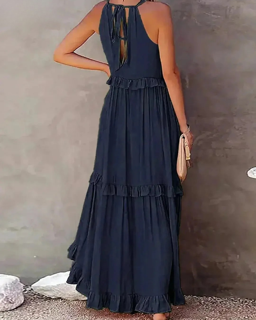 Lorena - Halterneck Dress With Ruffles and Pockets