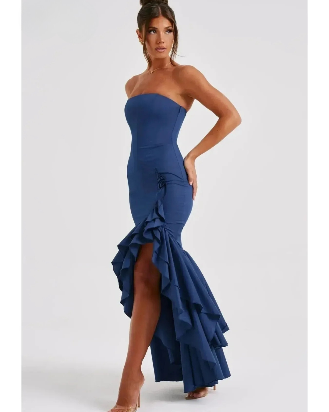 Riviera | Sleeveless Slit Ruffle Maxi Dress