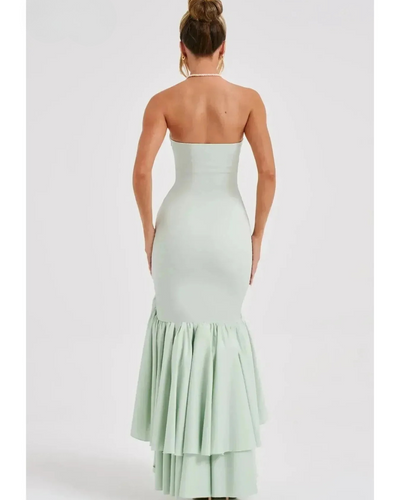 Riviera | Sleeveless Slit Ruffle Maxi Dress