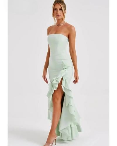 Riviera | Sleeveless Slit Ruffle Maxi Dress