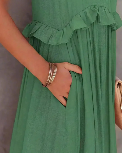 Lorena - Halterneck Dress With Ruffles and Pockets