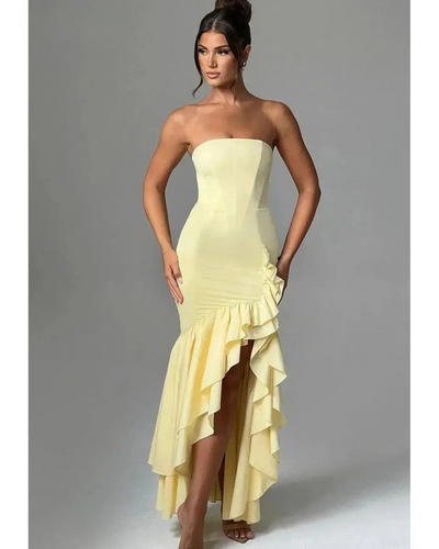 Riviera | Sleeveless Slit Ruffle Maxi Dress