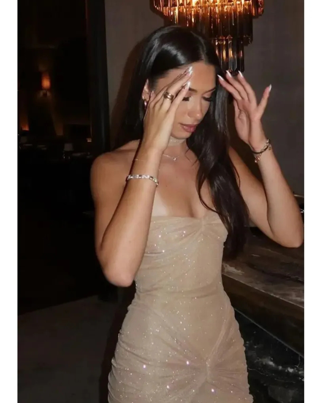 Amalia - Shimmer Fishtail Maxi Dress