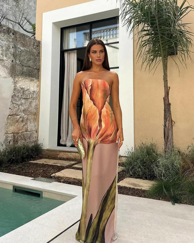 Dyantha - Floral Print Satin Dress