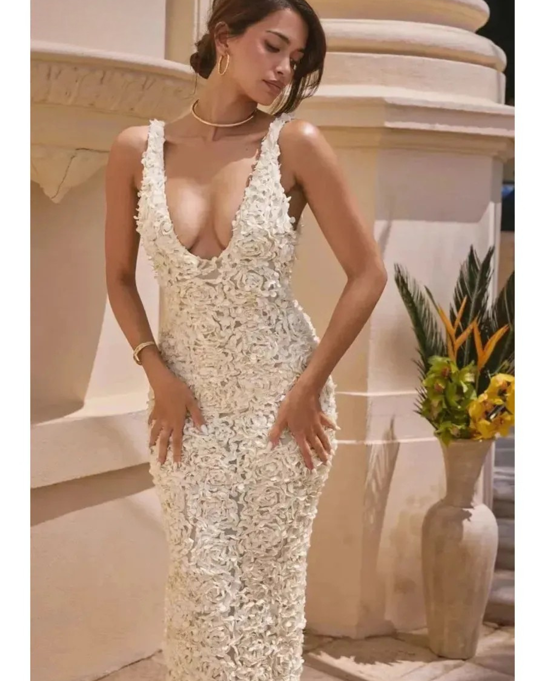 Catalina - Glamour A-Line Floral Maxi Dress