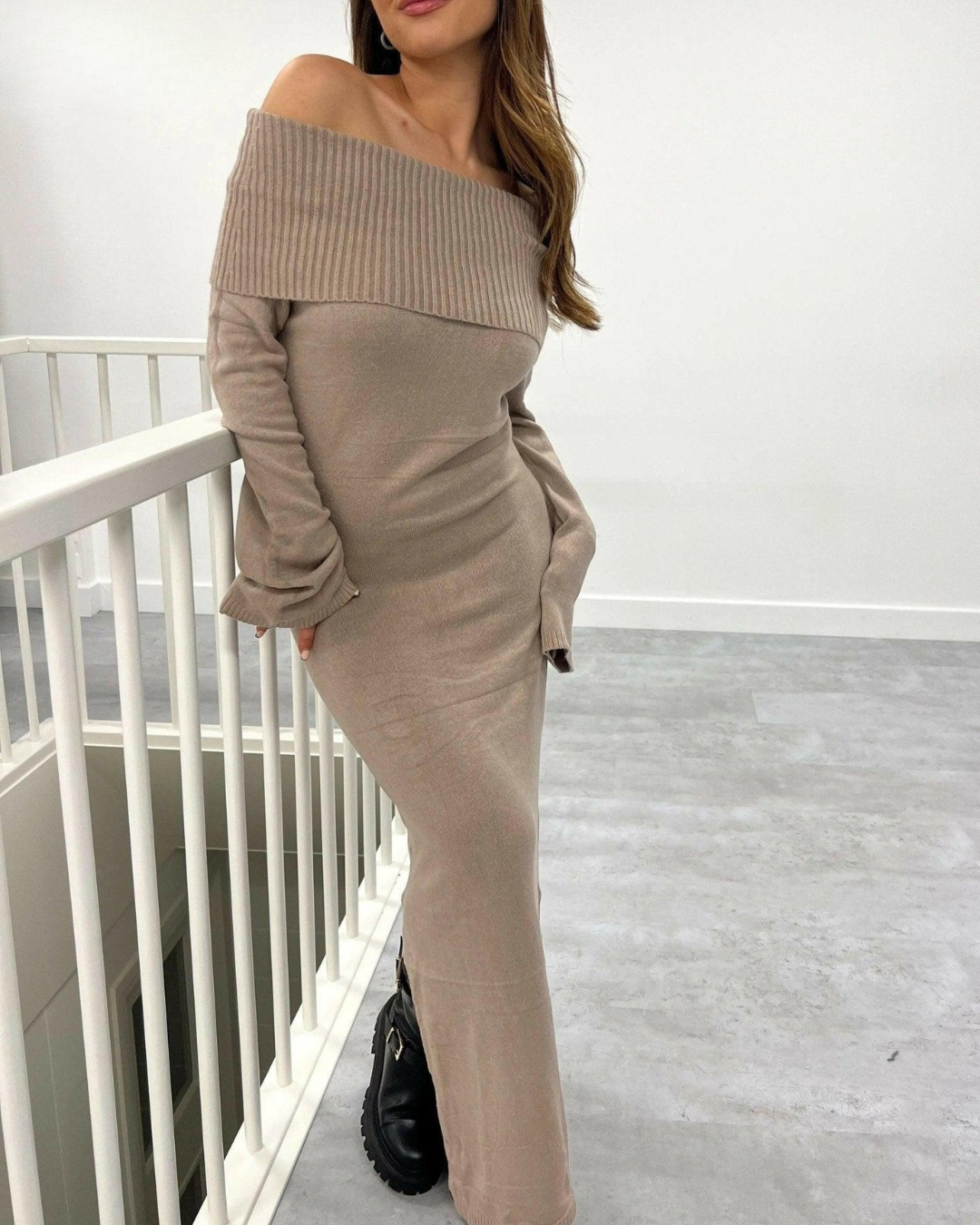 Giuliana - Over-Fold Knitted Maxi Dress