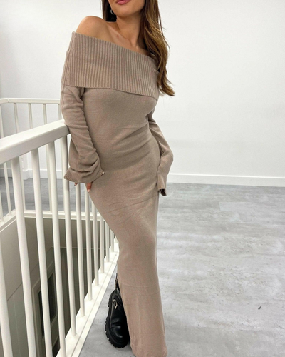 Giuliana - Over-Fold Knitted Maxi Dress