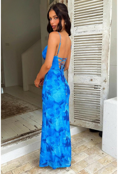 Opal Blue | Elegant knot dress