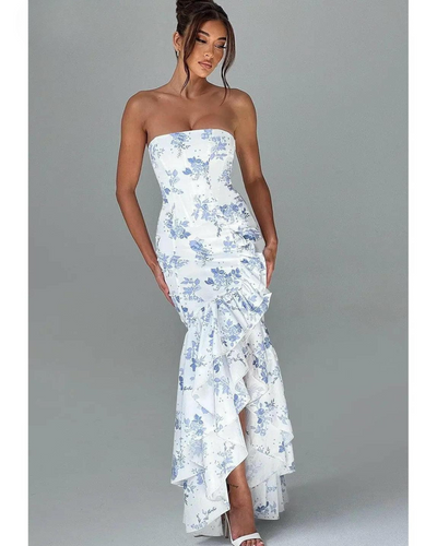 Riviera | Sleeveless Slit Ruffle Maxi Dress