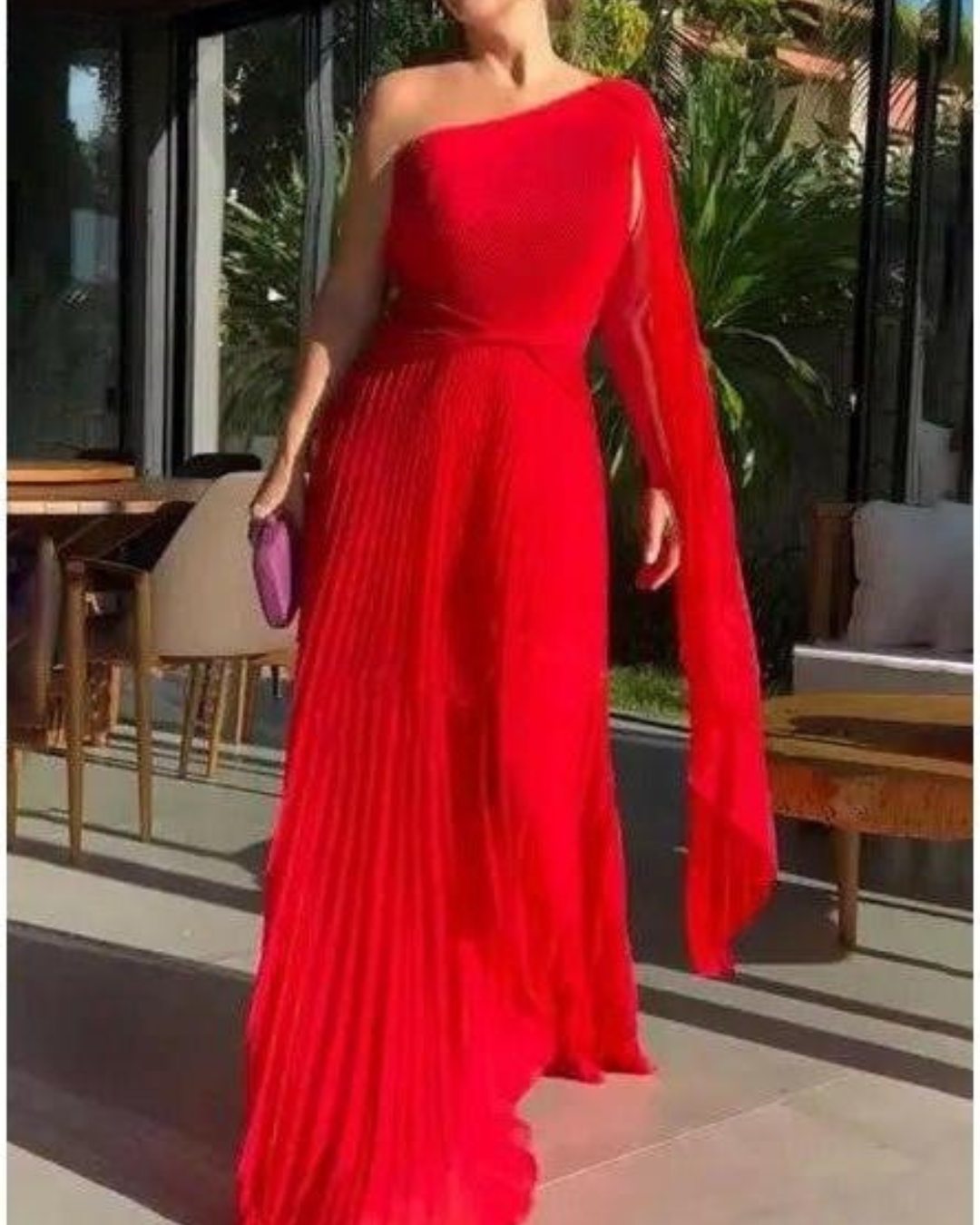 Dalila - Off-Shoulder Pleated Maxi Dress