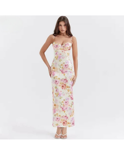 Lucy | Floral Satin Maxi Dress
