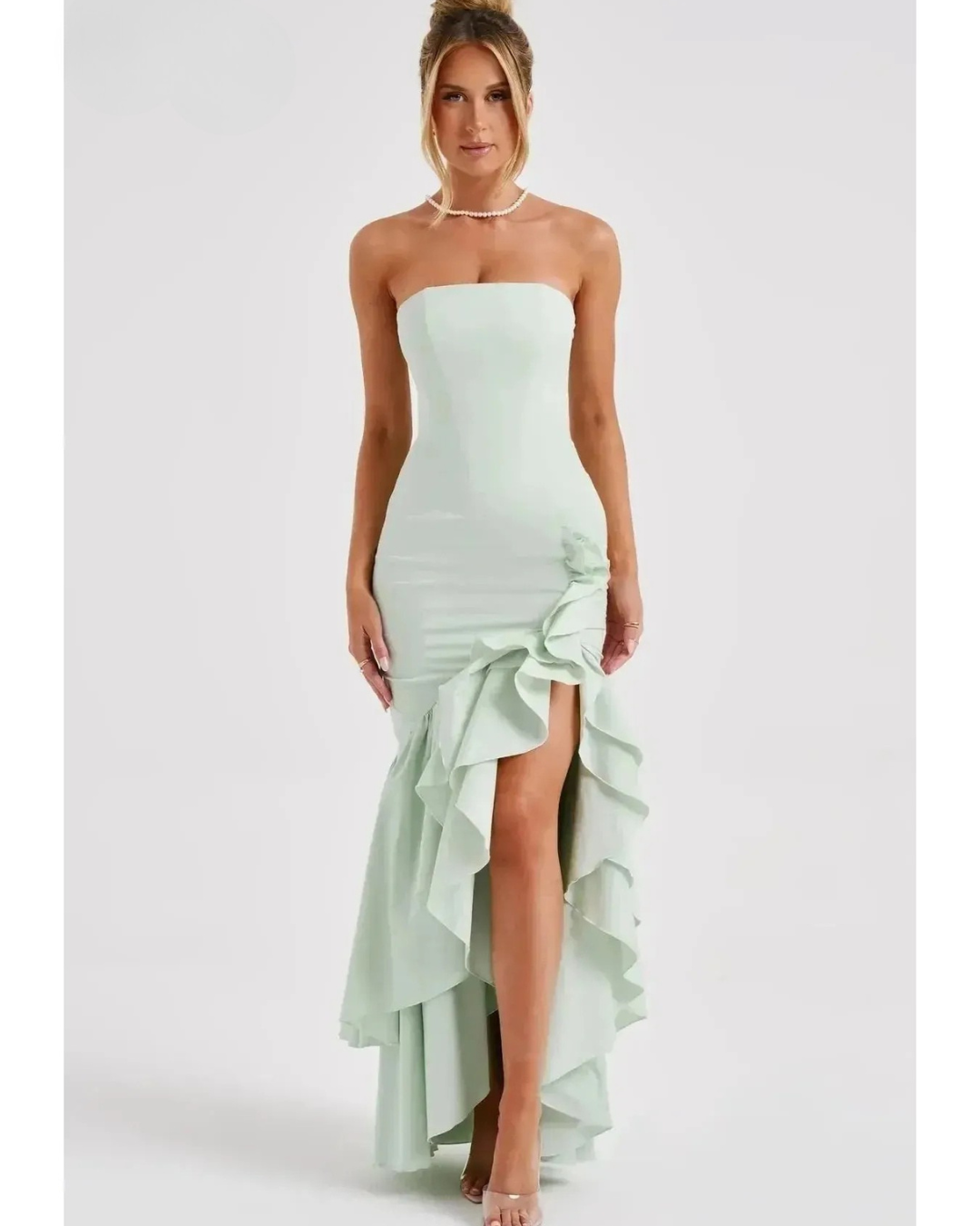 Riviera | Sleeveless Slit Ruffle Maxi Dress