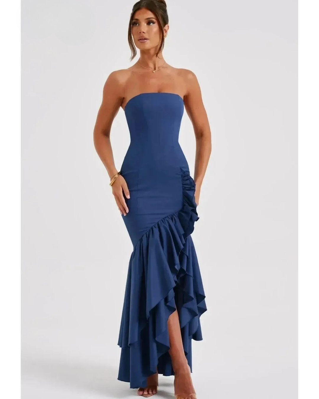 Riviera | Sleeveless Slit Ruffle Maxi Dress