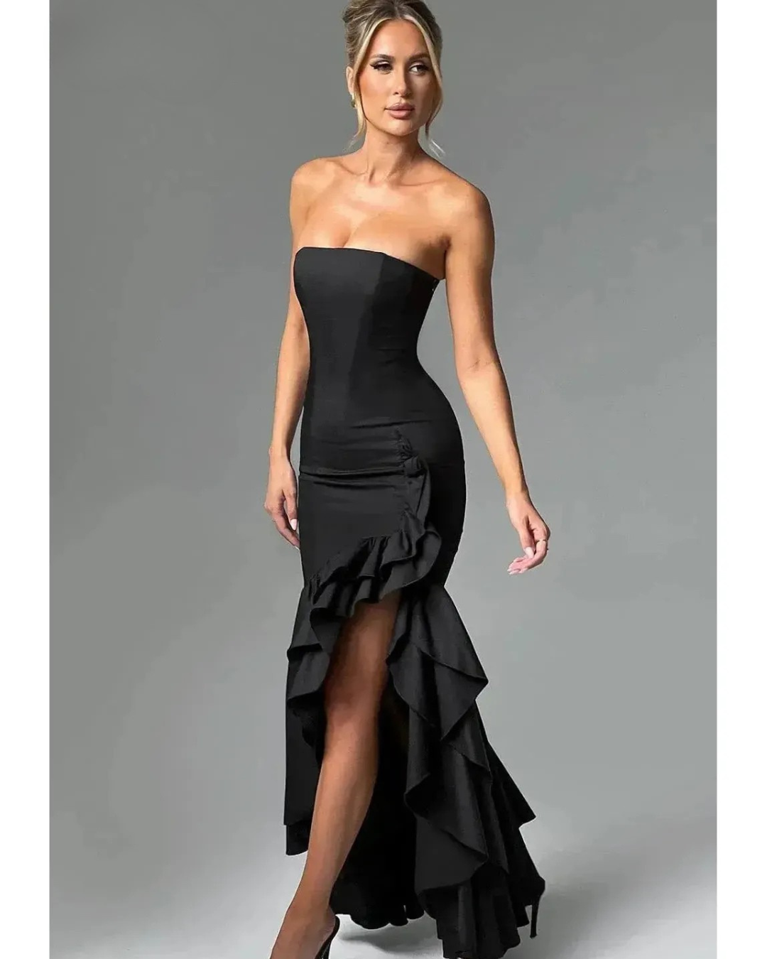 Riviera | Sleeveless Slit Ruffle Maxi Dress