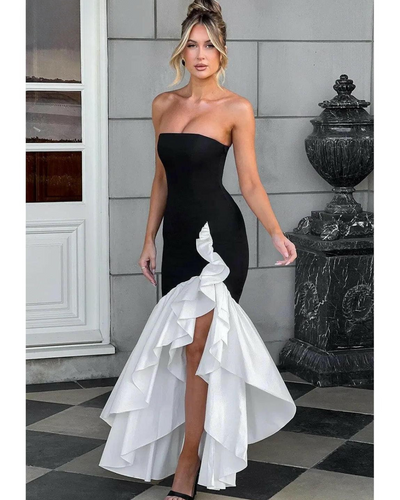 Riviera | Sleeveless Slit Ruffle Maxi Dress