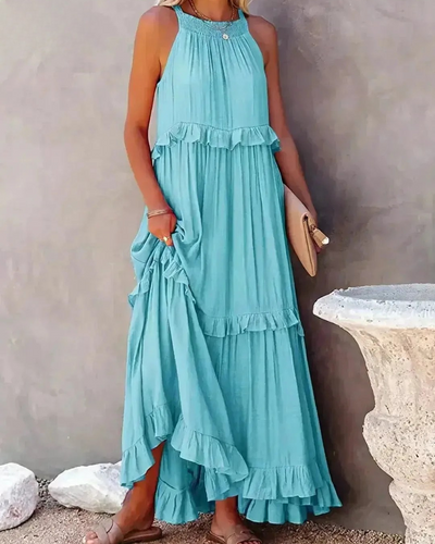 Lorena - Halterneck Dress With Ruffles and Pockets