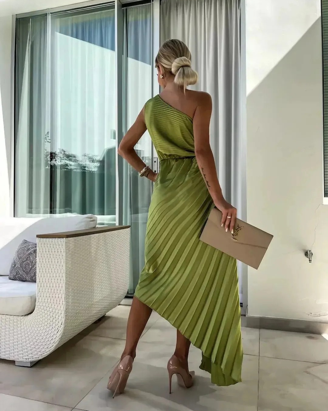 Dariella | Romantic Flower One Shoulder Dress