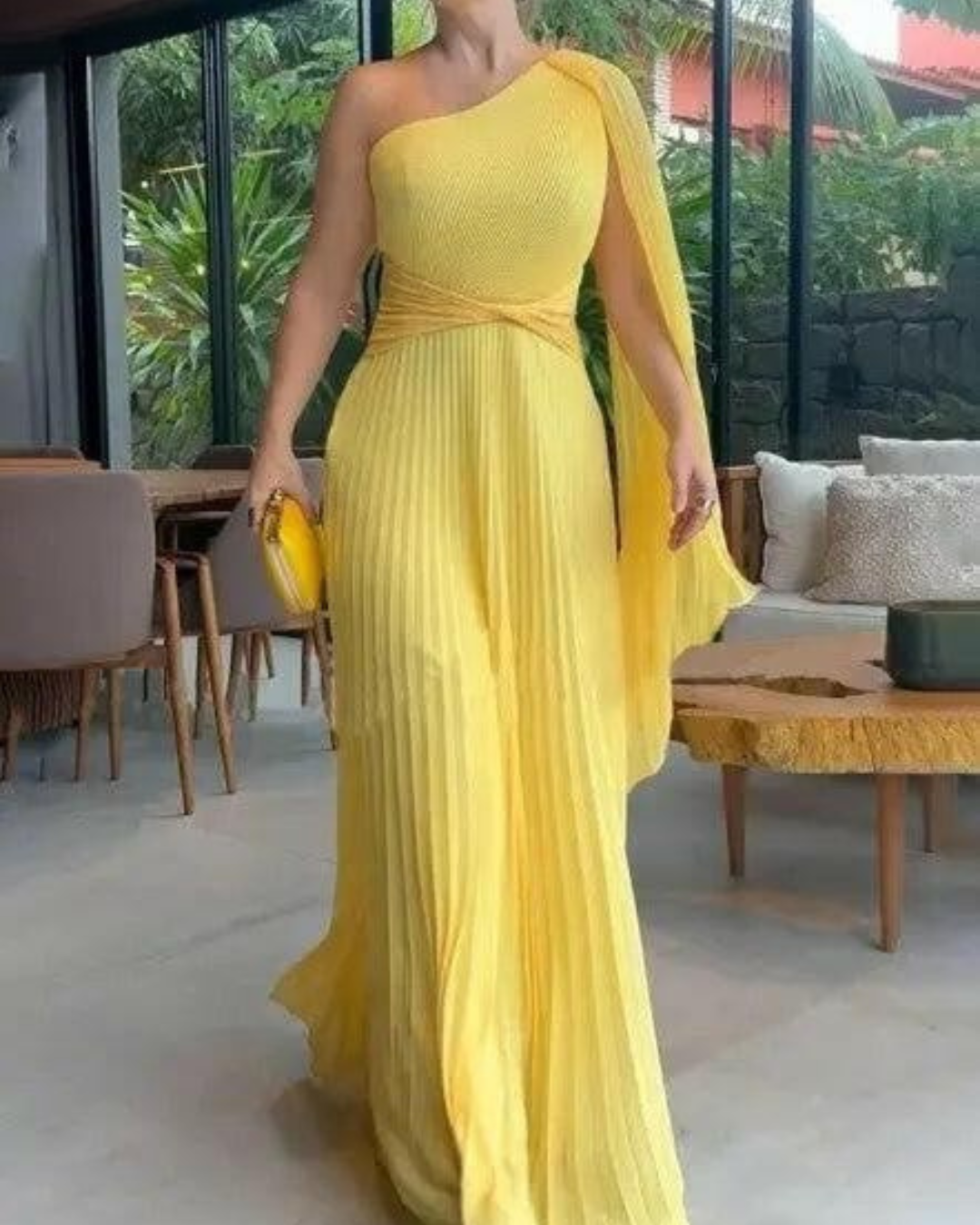 Dalila - Off-Shoulder Pleated Maxi Dress