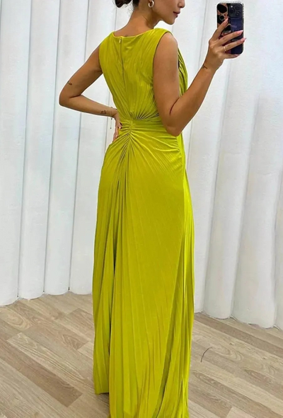Davina - Pleated Maxi Evening Dress