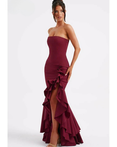 Riviera | Sleeveless Slit Ruffle Maxi Dress