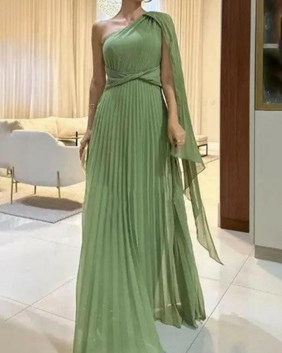 Dalila - Off-Shoulder Pleated Maxi Dress
