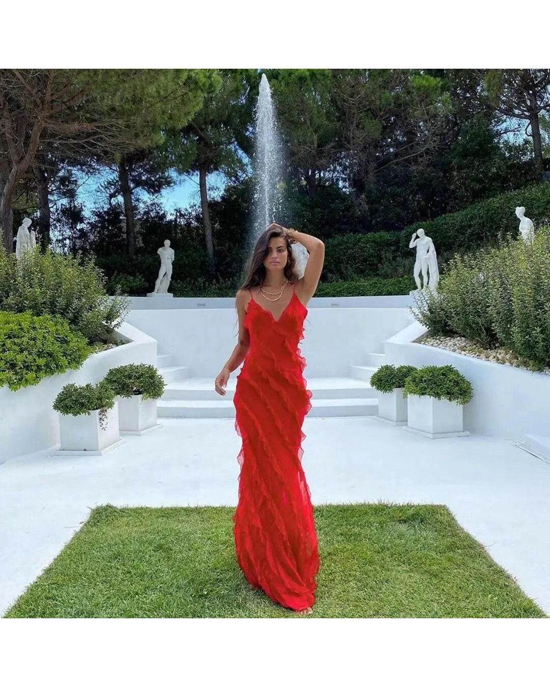 Aliza | Ruffled Maxi Dress