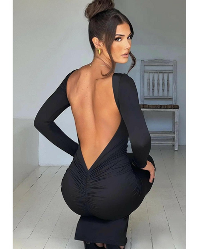 Evanna - Boat-Neck Backless Maxi Dress