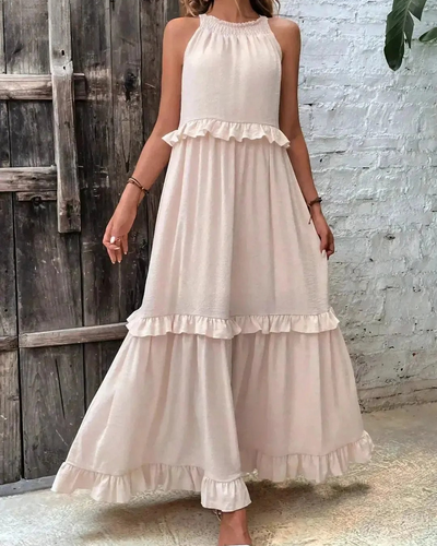 Lorena - Halterneck Dress With Ruffles and Pockets