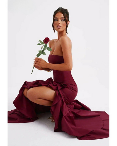 Riviera | Sleeveless Slit Ruffle Maxi Dress