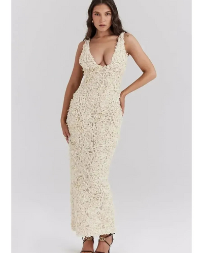 Catalina - Glamour A-Line Floral Maxi Dress