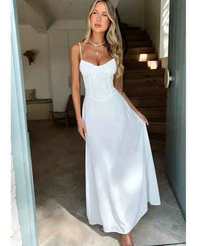 Maelys - Lace-Up Sleeveless Maxi Dress