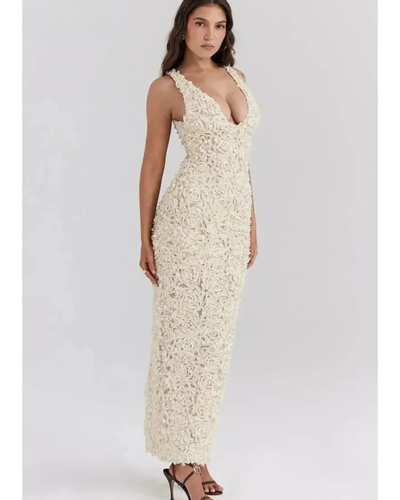 Catalina - Glamour A-Line Floral Maxi Dress