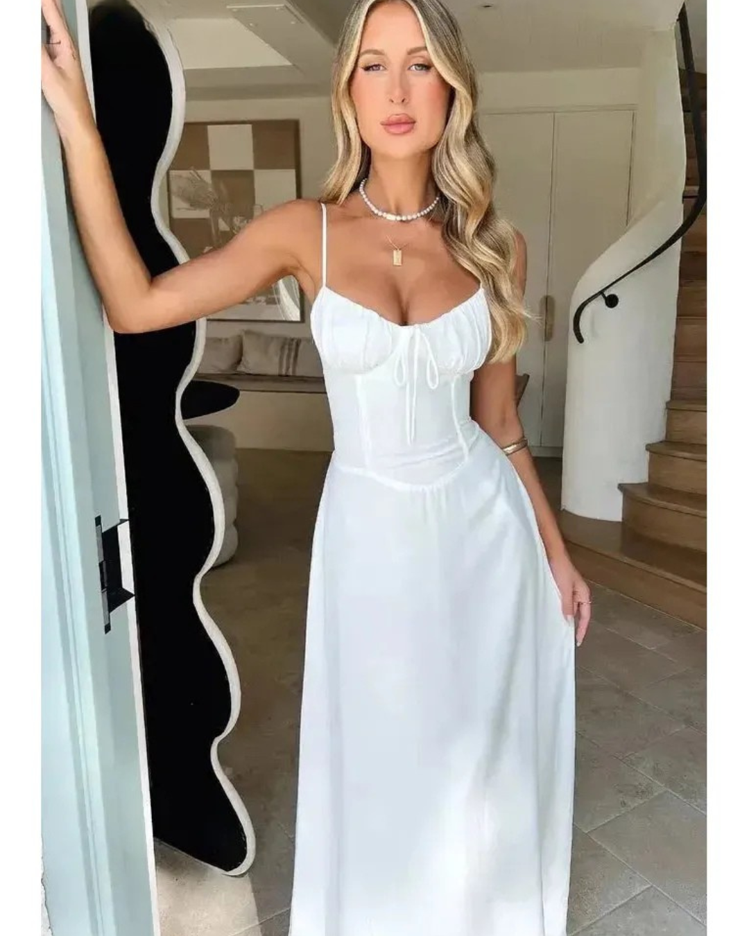 Maelys - Lace-Up Sleeveless Maxi Dress