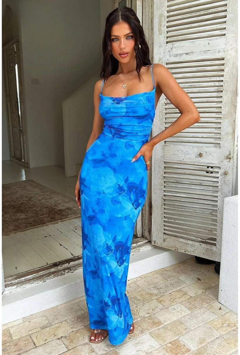 Opal Blue | Elegant knot dress