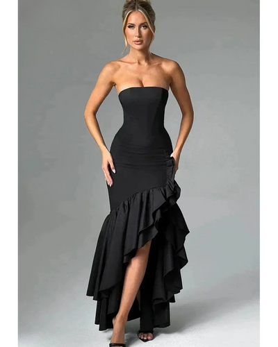 Riviera | Sleeveless Slit Ruffle Maxi Dress