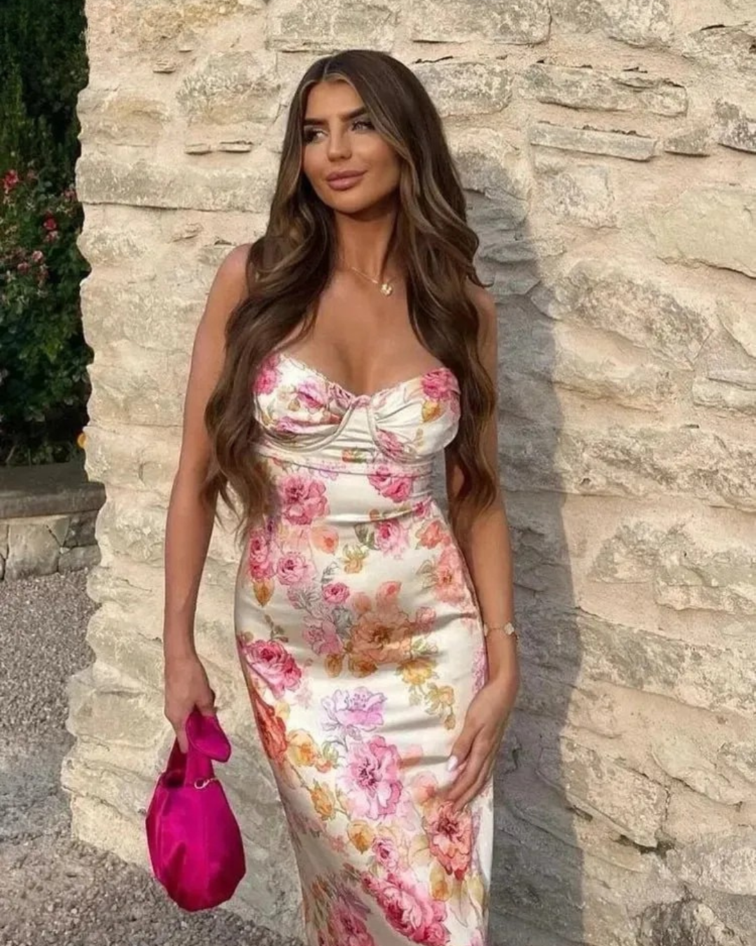 Lucy | Floral Satin Maxi Dress