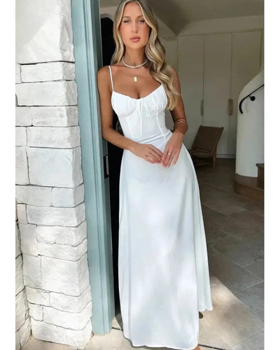 Maelys - Lace-Up Sleeveless Maxi Dress