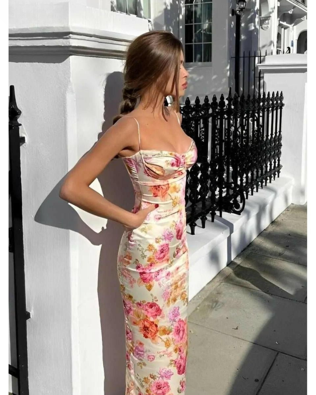 Lucy | Floral Satin Maxi Dress