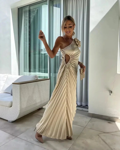 Dariella | Romantic Flower One Shoulder Dress