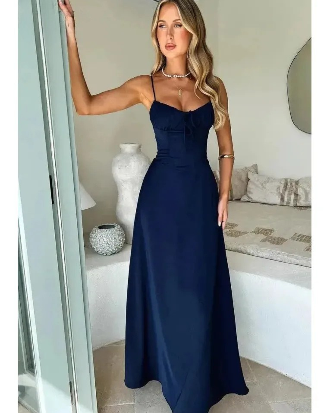 Maelys - Lace-Up Sleeveless Maxi Dress