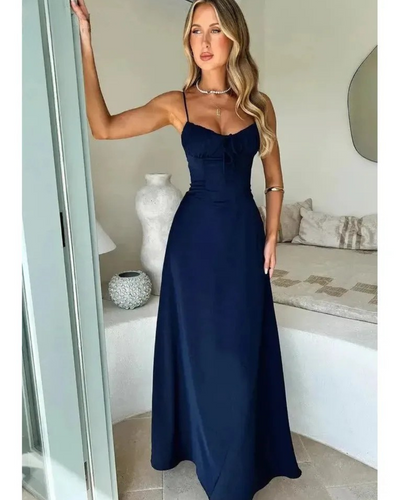 Maelys - Lace-Up Sleeveless Maxi Dress