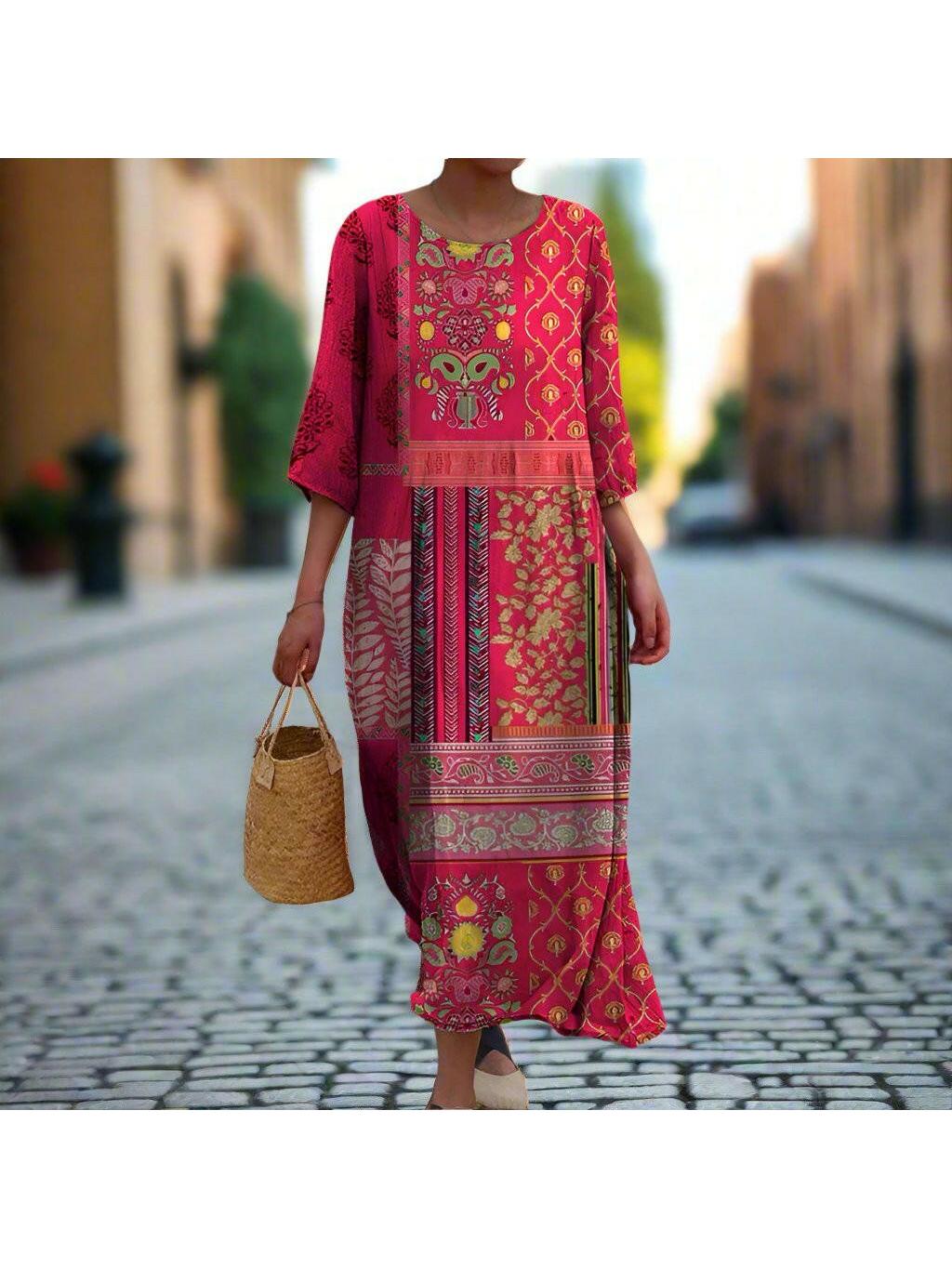 Adeline™ - Flowy Ethnic Dress