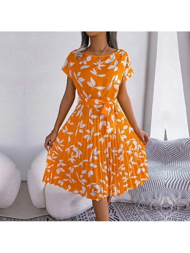 Anabelle™ - Floral Pleated Midi Dress