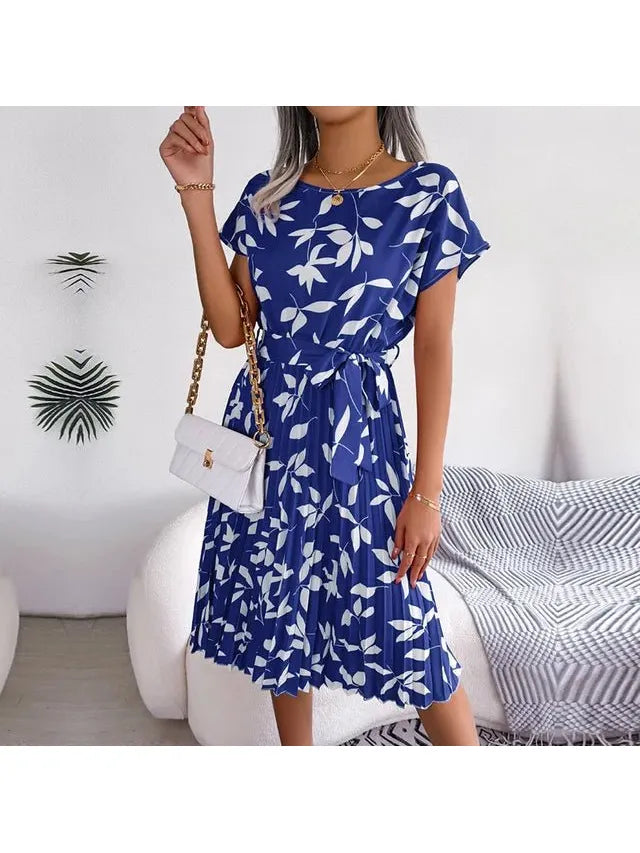 Anabelle™ - Floral Pleated Midi Dress