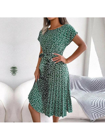 Anabelle™ - Floral Pleated Midi Dress