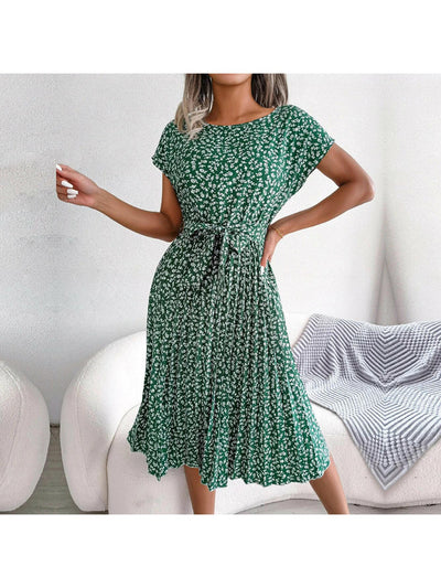 Anabelle™ - Floral Pleated Midi Dress