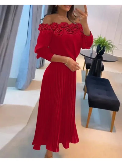 Aria - Stunning Off Shoulder Maxi Dress