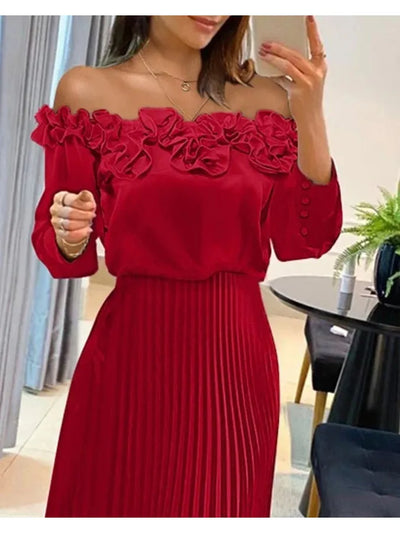 Aria - Stunning Off Shoulder Maxi Dress